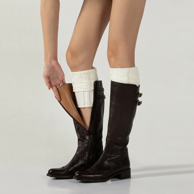 Winter Cable Knit Boot Cuffs Elastic Crochet Leg Warmer Sock Thermal Boot Topper